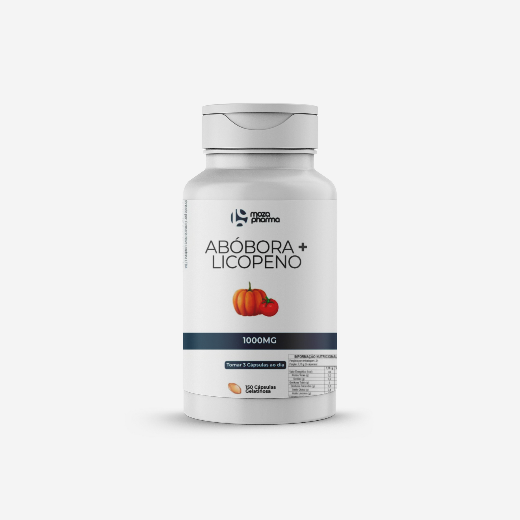 Abóbora + Licopeno - 150 Cápsulas Gelatinosas